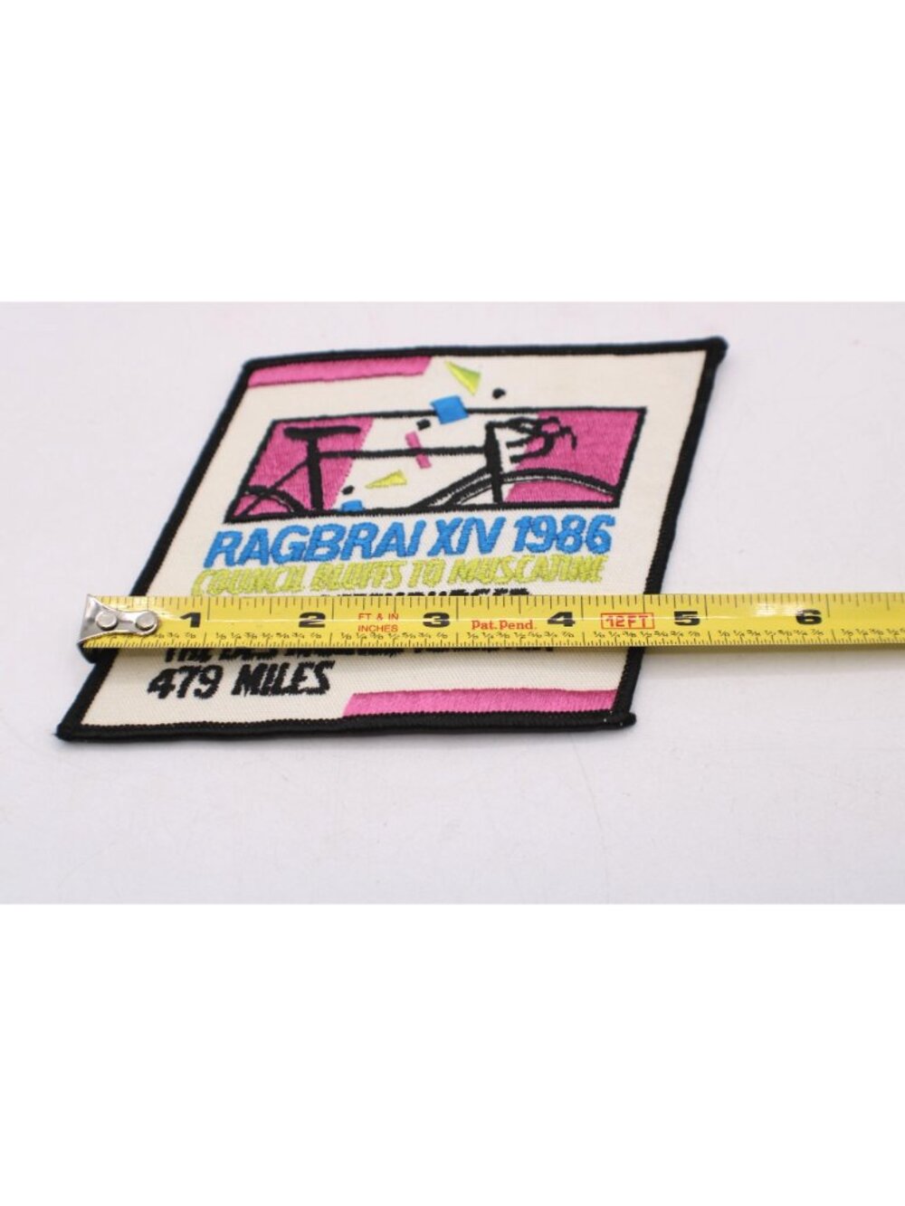Ragbrai Xiv 1986 Cycling Event Embroider Patch 479 Miles DM Iowa Collectible Vtg - Picture 4 of 6